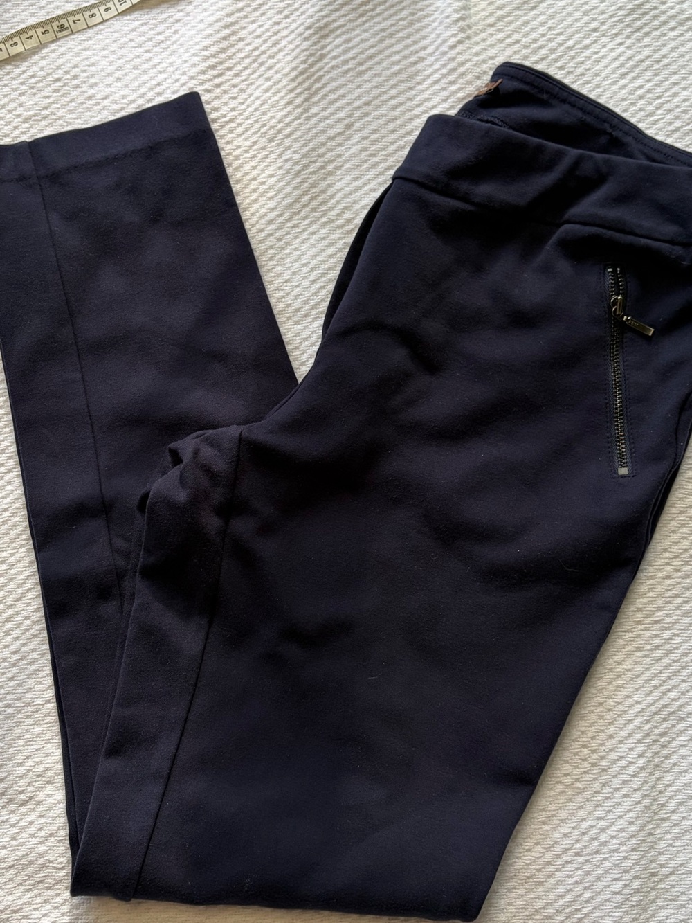 J. MCLAUGHLIN-Navy Blue Zip Pocket Skinny Pull On Pants Comfy Work Size 4